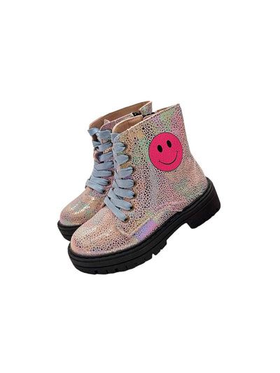 Lola + The Boys Footwear Happy Emoji Combat Boots