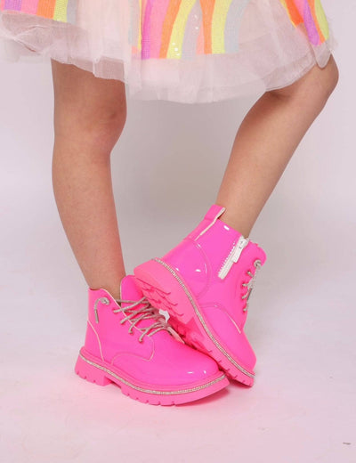 Lola + The Boys footwear Hot Pink Crystal Boots