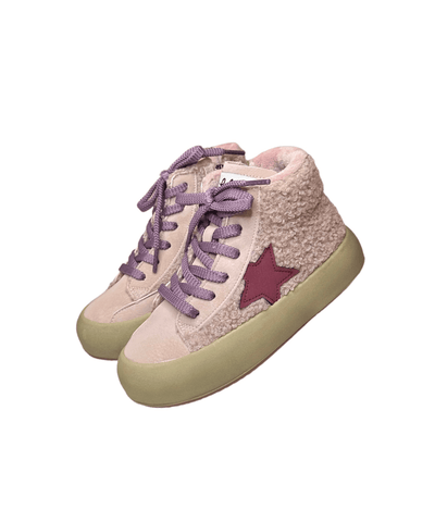 Lola + The Boys Footwear Mauve High Top Sherpa Sneaker