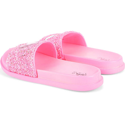 Lola + The Boys Footwear Pink Glitter Unicorn Slides