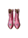 Lola + The Boys Footwear Pink Iridescent Heart Cowgirl Boots