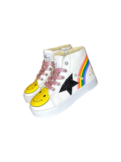 Lola + The Boys Footwear Rainbow Smiley Hi Top Sneaker