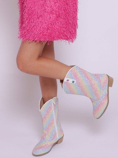 Lola + The Boys Footwear Rainbow Sparkle Cowgirl Boots