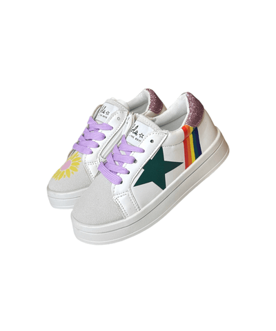 Lola + The Boys Footwear 9.5C (26) Rainbow Sunflower Sneaker