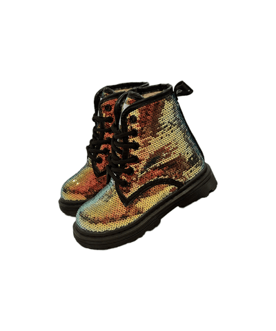 Lola + The Boys Footwear Sequin Combat Boots