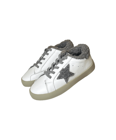 Lola + The Boys Footwear Sherpa Grey  Star Sneakers