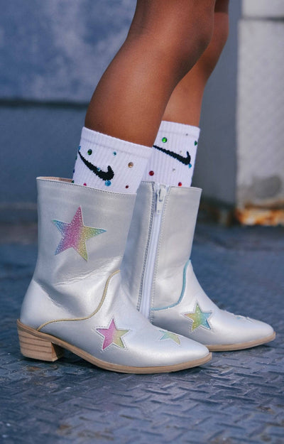 Lola + The Boys Footwear Sparkle Queen Glitter Cowgirl Boots