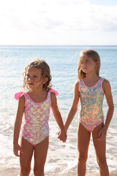 Lola + The Boys Full Hearts Sequin Swimsuit