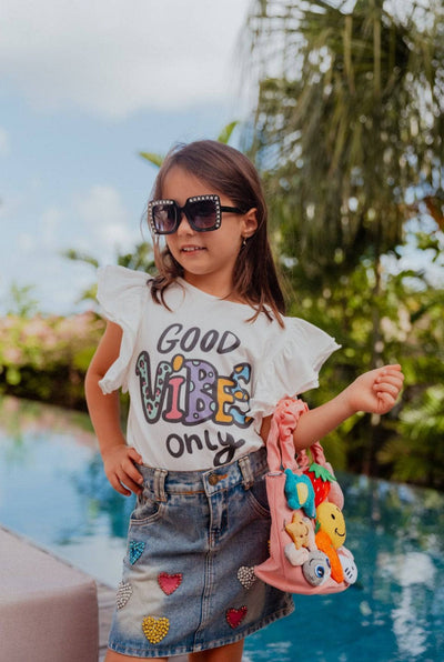 Lola + The Boys Good Vibes Only Ruffle T-Shirt