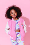 Lola + The Boys Good Vibes Varsity Bomber