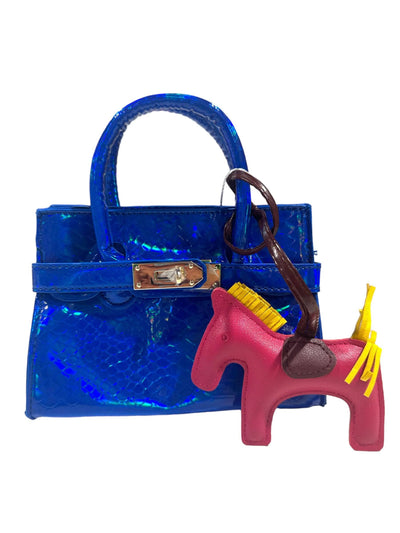 Lola + The Boys Hologram Mini Croc Purse