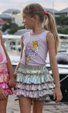 lola-spring Hologram Ruffle Skort