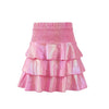 Lola + The Boys Hologram Tiered Mini Skirt