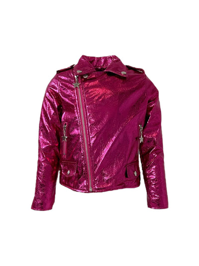 Lola + The Boys Hot Pink Metallic Moto