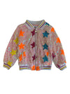 Lola + The Boys 2 / White Irregular Rainbow Star Sequin Bomber