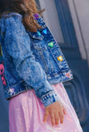 Lola + The Boys Jacket Pop Art Rainbow Bear Denim