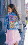 Lola + The Boys Jacket Pop Art Rainbow Bear Denim