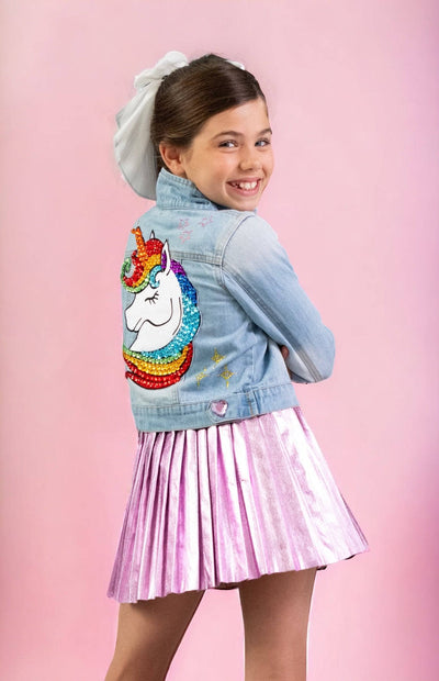 Lola + The Boys Jacket Unicorn Queen Denim Jacket