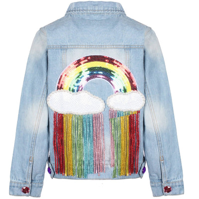 Lola + The Boys Jackets & Bombers Crystal Rain Denim Jacket