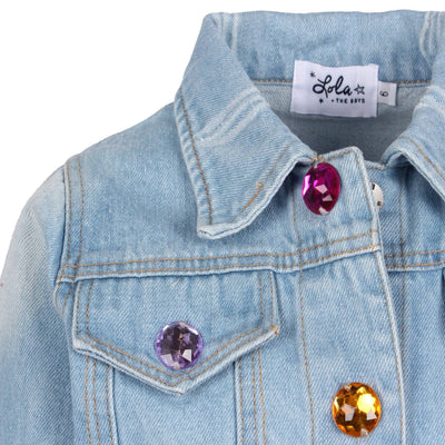 Lola + The Boys Jackets & Bombers Crystal Rain Denim Jacket