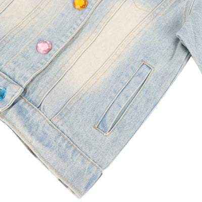 Lola + The Boys Jackets & Bombers Rainbow Pearl Denim Jacket