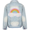 Lola + The Boys Jackets & Bombers Rainbow Pearl Denim Jacket