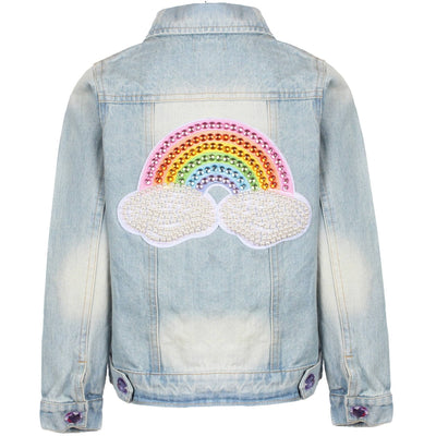 Lola + The Boys Jackets & Bombers Rainbow Pearl Denim Jacket