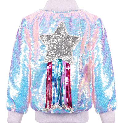 Lola + The Boys Jackets & Bombers Shooting Star Sequin Bomber