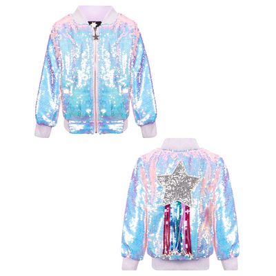 Lola + The Boys Jackets & Bombers Shooting Star Sequin Bomber