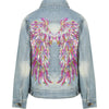 Lola & The Boys Jackets & Bombers Women's Neon Angel Wings Denim Jacket