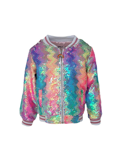 Lola + The Boys Kaleidoscope Sequin Bomber