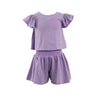 Lola + The Boys Lavender Crystal Ruffle Short Set