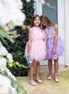 Lola + The Boys Lavender Haze Feather Dress