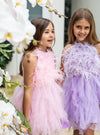 Lola + The Boys Lavender Haze Feather Dress