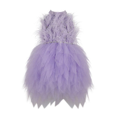 Lola + The Boys 4 Lavender Haze Feather Dress