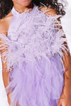 Lola + The Boys Lavender Haze Feather Dress