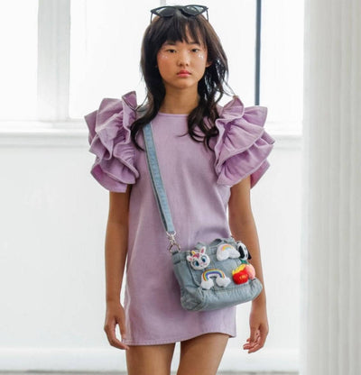 Lola + The Boys Lavender Haze Ruffle Denim Dress