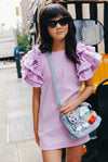 Lola + The Boys Lavender Haze Ruffle Denim Dress