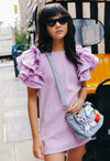 Lola + The Boys Lavender Haze Ruffle Denim Dress