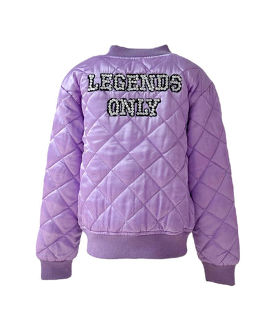 Lola + The Boys Lavender Legends Only Quilted Bomber