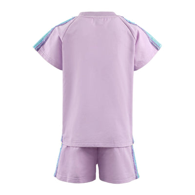 Lola + The Boys Lavender Rainbow Stripe Short Set