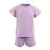 Lola + The Boys Lavender Rainbow Stripe Short Set