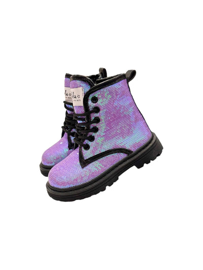 Lola + The Boys Lavender Sequin Boots