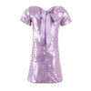 Lola + The Boys Lavender Sequin Bow Dress