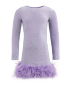 Lola + The Boys Lavender Shimmer Feather Dress