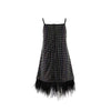 Lola + The Boys Midnight Crystal Feather Dress