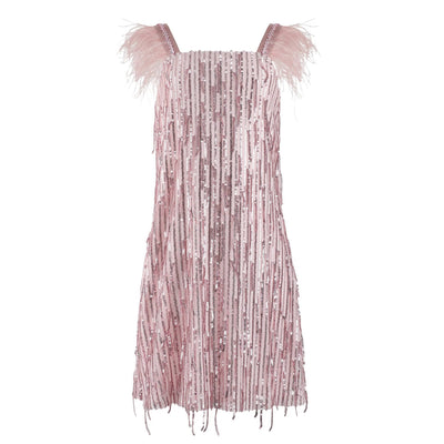 Lola + The Boys Mila Feather Party Dress