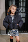 exclude-new-arriv Outerwear 2 Black Sparkle Gem Puffer