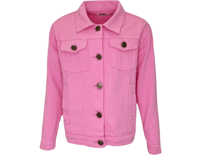 exclude-patch Outerwear Customizable Patch Pink Denim Jacket