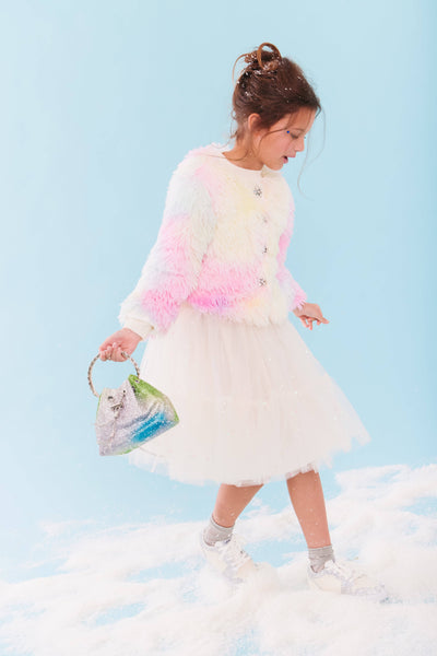 Lola + The Boys Outerwear Funfetti Rainbow Faux Fur Coat